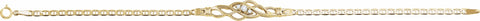 0.12 CTW Natural Diamond Accented Anchor Bracelet 7.5" Length